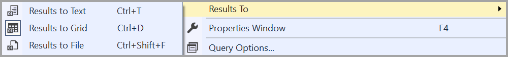 Captura de tela das opções de resultados.