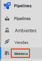 A screenshot of Azure Pipelines, showing the Library menu option.