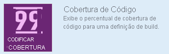 Uma captura de tela do Visual Studio Marketplace mostrando o cartão de widget Cobertura de código.