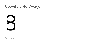 Uma captura de tela do widget Azure DevOps Code Coverage mostrando 8% de cobertura do projeto de exemplo.