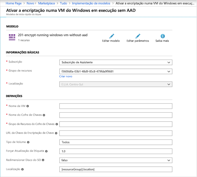 Captura de ecrã a mostrar o modelo no portal do Azure.