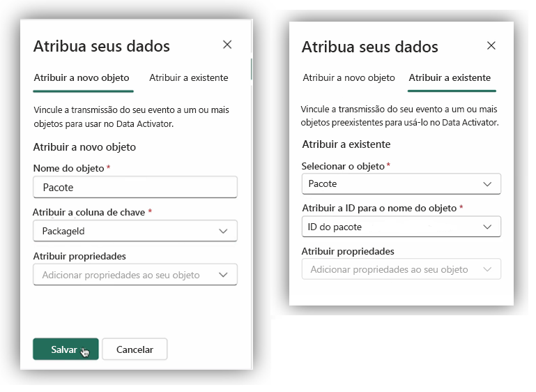 Screenshot of assigning your data in Data mode in Data Activator.