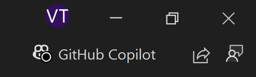 Captura de ecrã do emblema do Copilot quando o Copilot não está disponível.