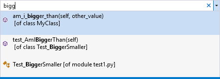 Captura de tela que mostra o comando Ir para no Visual Studio.