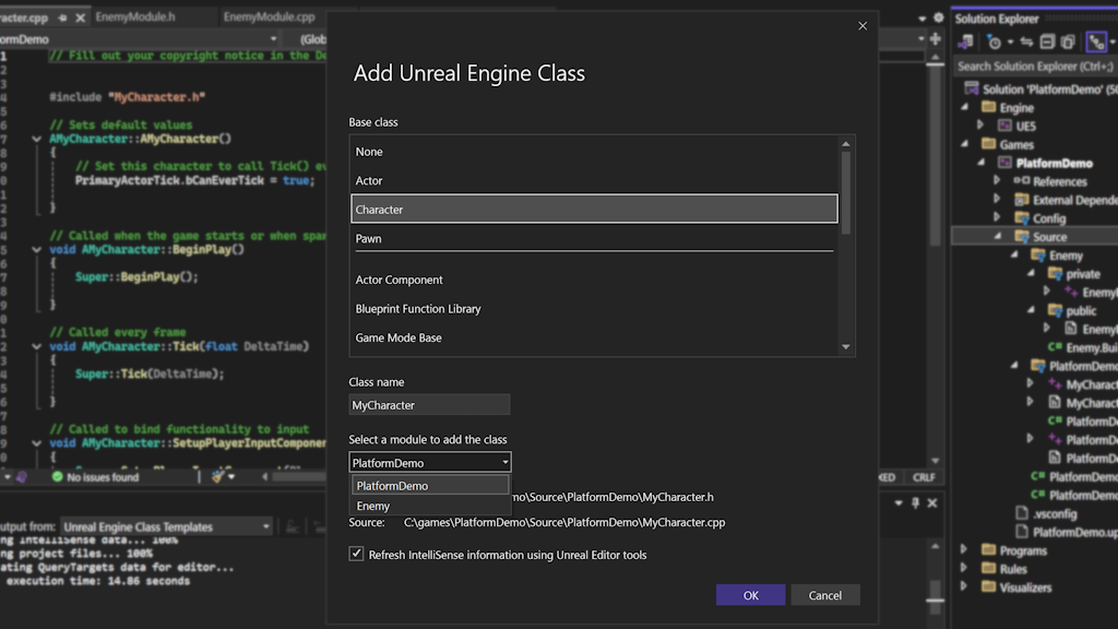 Adicionar Classe do Unreal Engine