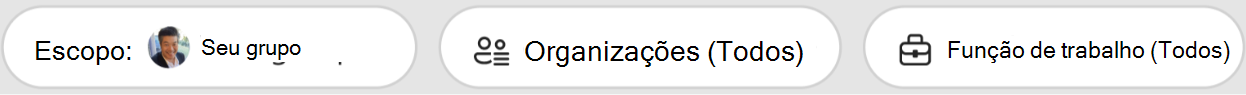 Captura de ecrã que mostra a ferramenta de filtros.