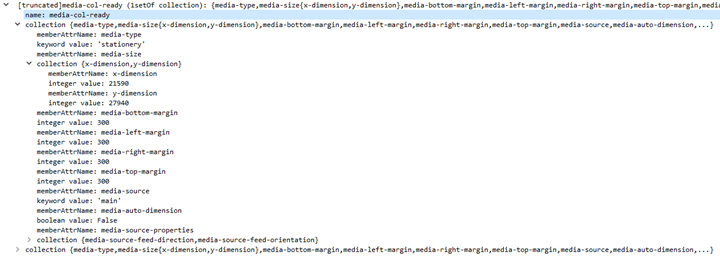 wireshark response from an I P P printer to a get printer attributes query