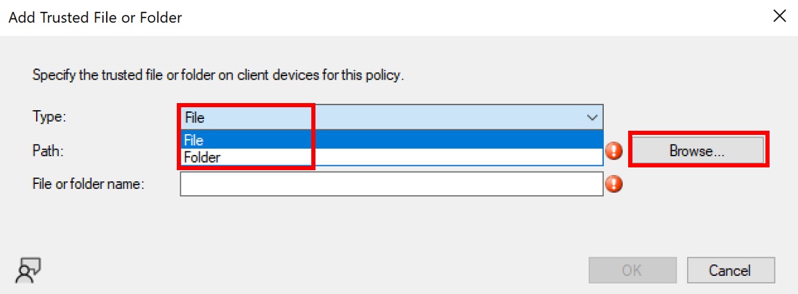 Crie uma regra de caminho do Controlo de Aplicações no Configuration Manager.