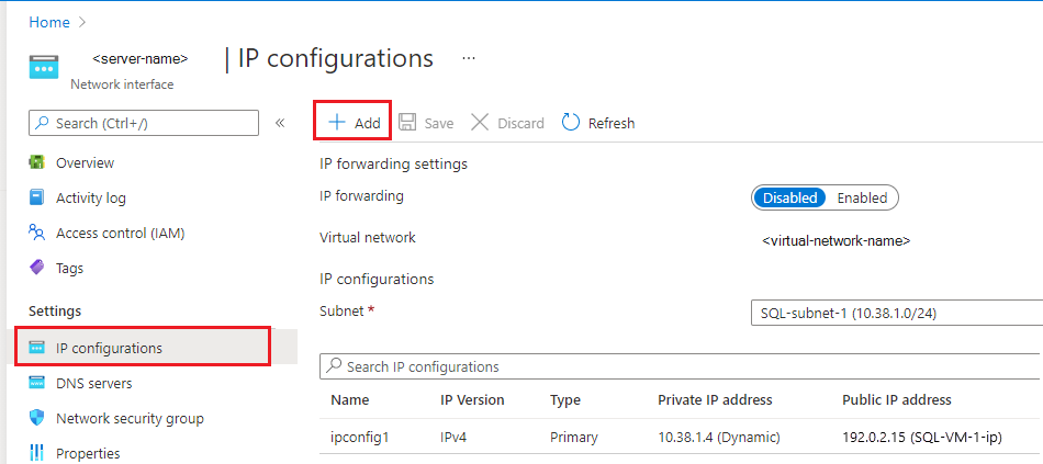 Конфигурации IP-адресов