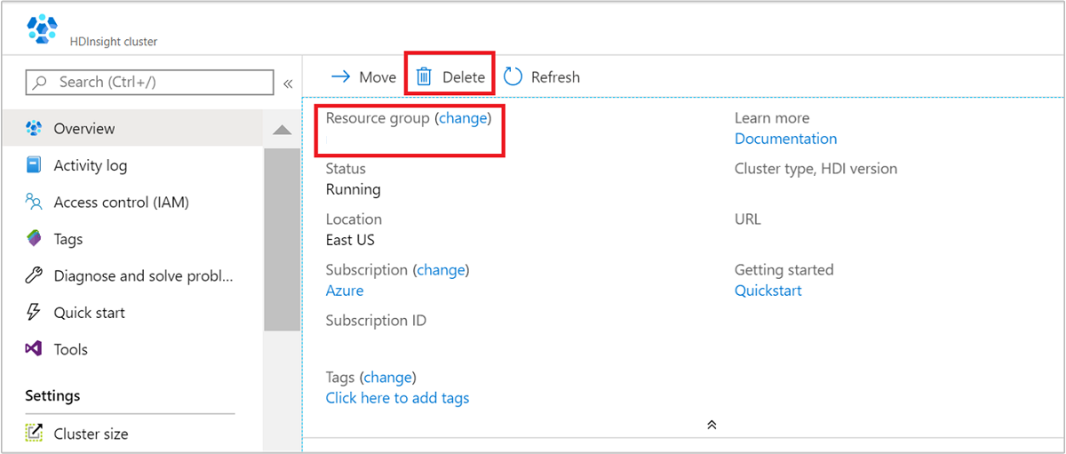 Удаление шаблона Resource Manager HBase.