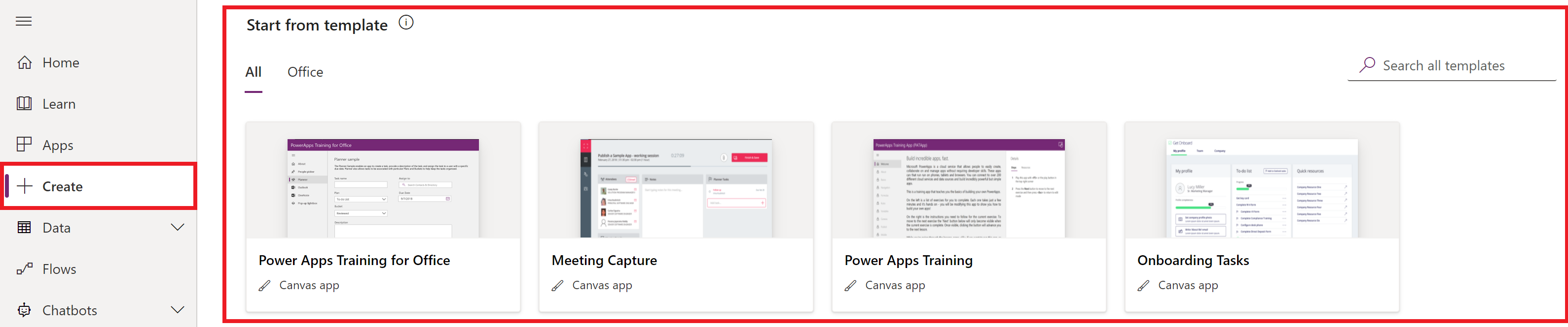 Сайт Power Apps.