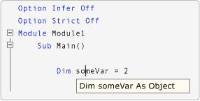 IntelliSense-просмотров объявления.