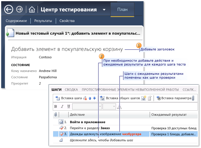 Создание тестового случая