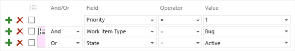 Filter using an and/or logical expression