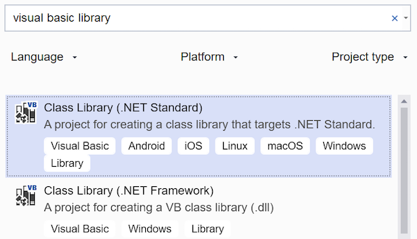 Фильтр для библиотеки Visual Basic