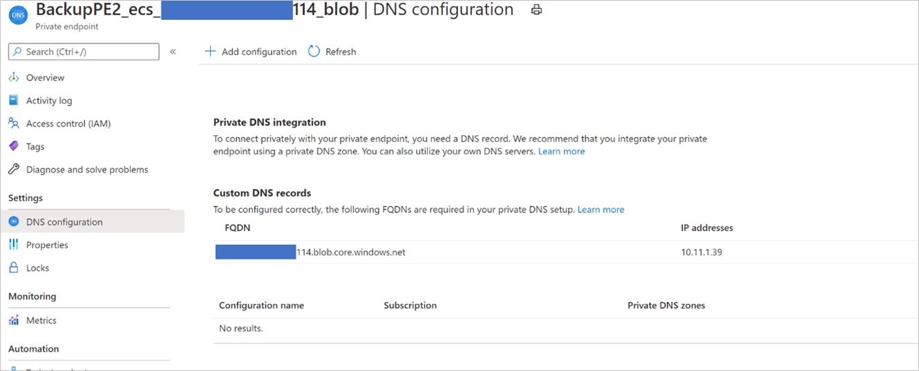 Dns-konfiguration för blob