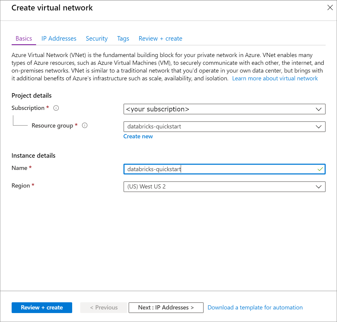 Grunderna för ett virtuellt nätverk på Azure Portal