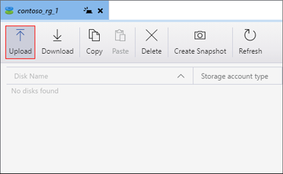 Skärmbild av Azure Storage Explorer som markerar platsen för knappen Ladda upp.