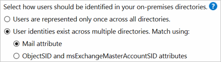 Alternativ för att använda e-postattributet för matchning när användaridentiteter finns i flera kataloger