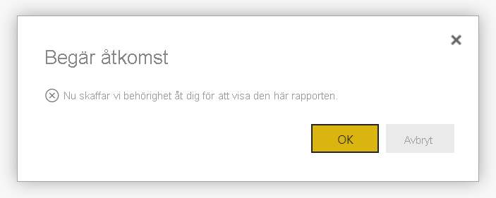 Skärmbild av meddelandet Begär åtkomst.