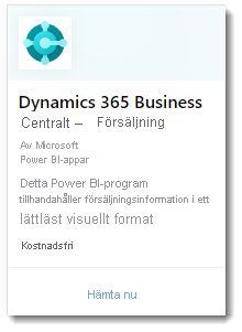 Skärmbild som visar webbappen Dynamic 365 Business Central – Sales.