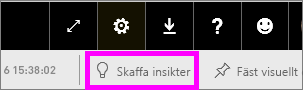 Skärmbild som markerar knappen Hämta insikter.