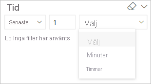 Skärmbild som visar relativ tid som tillämpas på ett utsnitt.