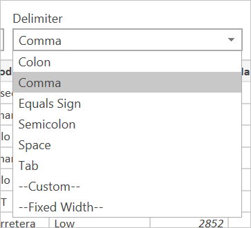 Avgränsare för en csv-fil.