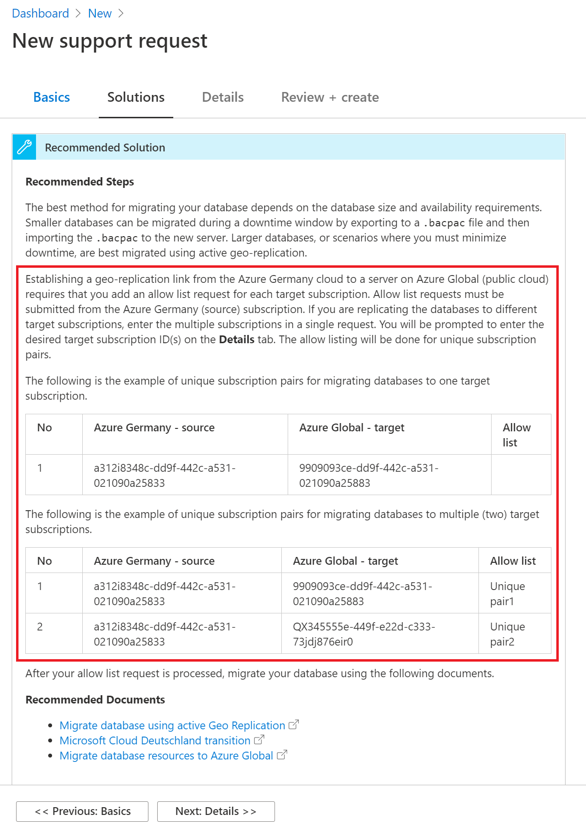 nödvändig information om supportbegäran