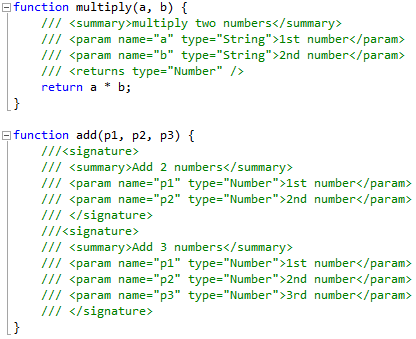 IntelliSense ile tümleşik JavaScript XML belgeleri