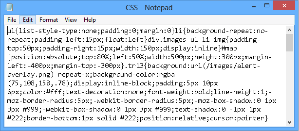 Paketlenmiş CSS dosyaları