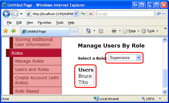 GridView seçili role ait olan kullanıcıları listeler