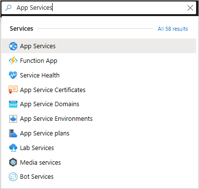 App Services, Azure portalı, PHP web uygulaması oluşturma için arama yapın