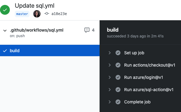 GitHub eylemlerinin günlüğü çalışıyor