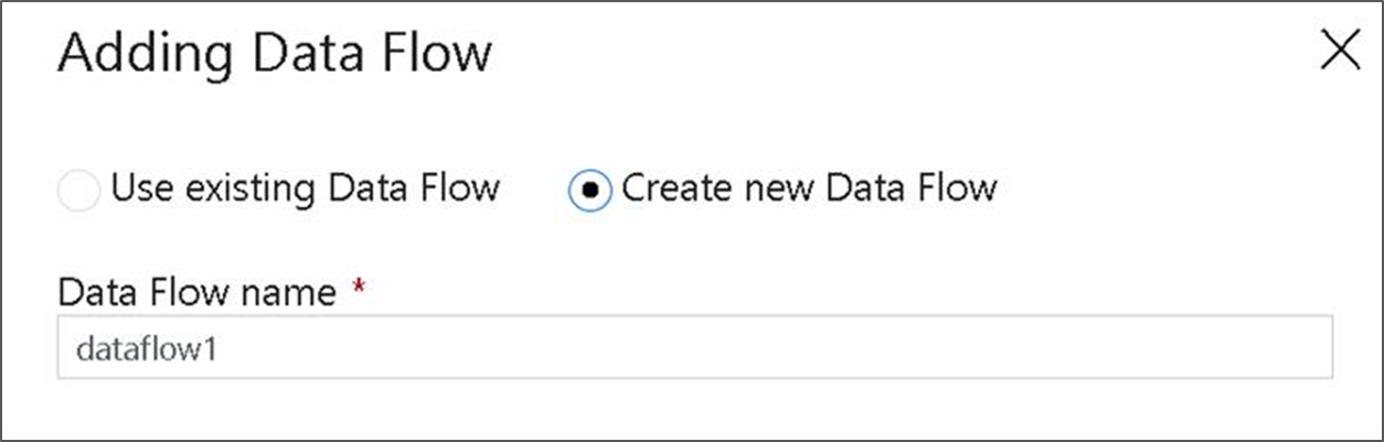 Yeni bir veri akışı oluştururken veri akışınızı adlandırdığınız yeri gösteren ekran görüntüsü.