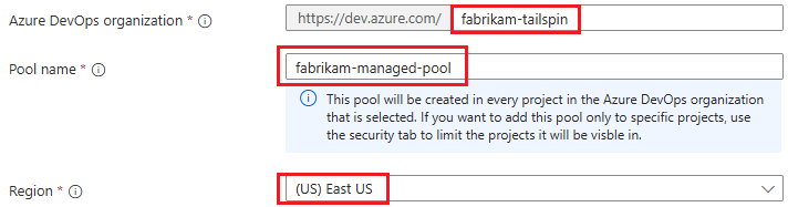 Azure DevOps kuruluş alanının ekran görüntüsü.