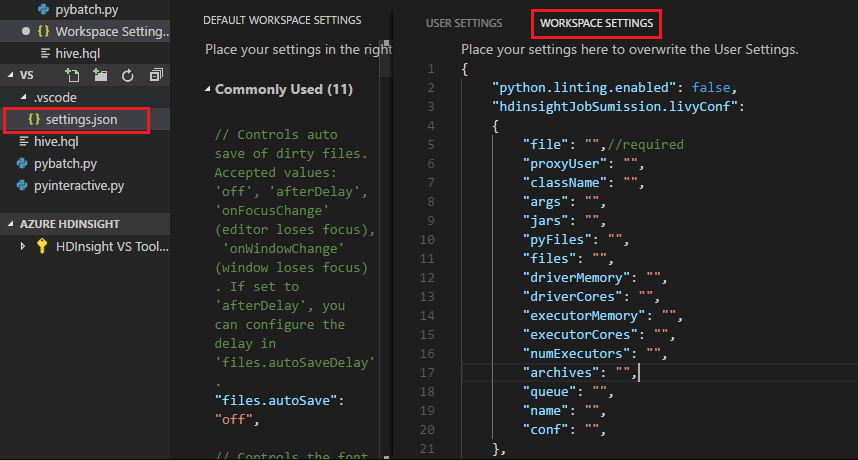 HDInsight Apache Livy yapılandırması.