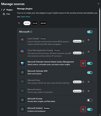 Screenshot that shows Personalize plugin settings.