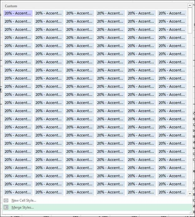 3.284 yinelenen biçimlendirme öğesi içeren bir örneği gösteren ekran görüntüsü.