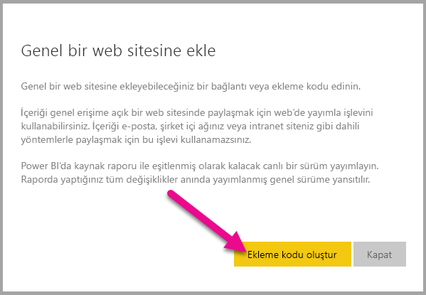 Herkese açık bir web sitesinde gözden geçirme gömülümü ekran görüntüsü.