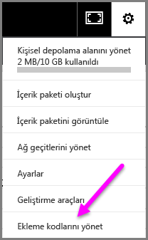 Ekleme kodlarını yönetme