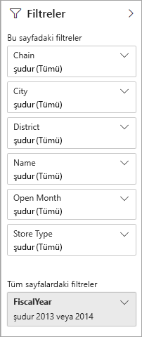 Screenshot of a visual, highlighting the options for filters in Reading view.