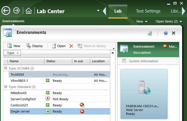 Laboratuvar ortamları projenizdeki.