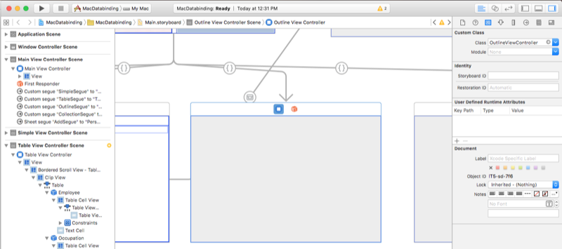 OutlineViewController adlı bir sınıfla yeni bir görünüm denetleyicisi ekleme.