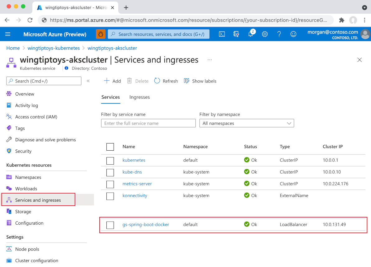 Kubernetes 资源视图、服务列表。