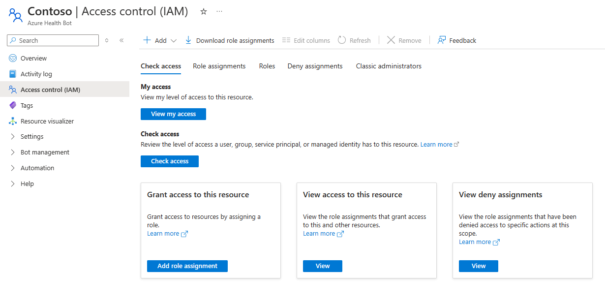 A screenshot of azure iam management