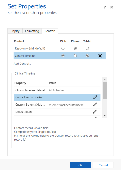 Screenshot showing the selection of the view modes.