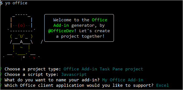 适用于 Office 加载项命令行接口的 Yeoman 生成器。