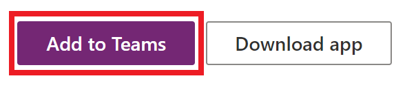 “添加到 Teams”按钮。