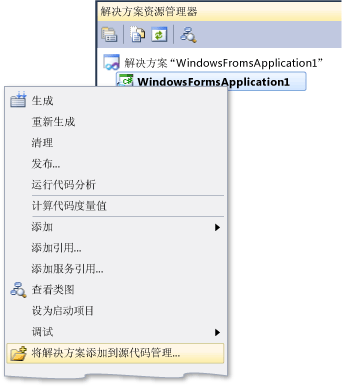 添加新的 Windows 窗体项目